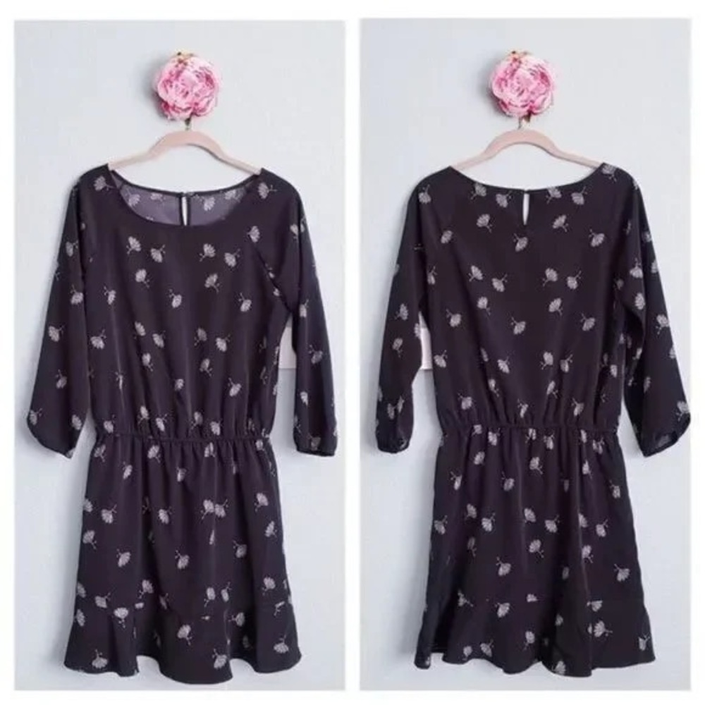 Joie Black Dress with Pink Floral Pattern